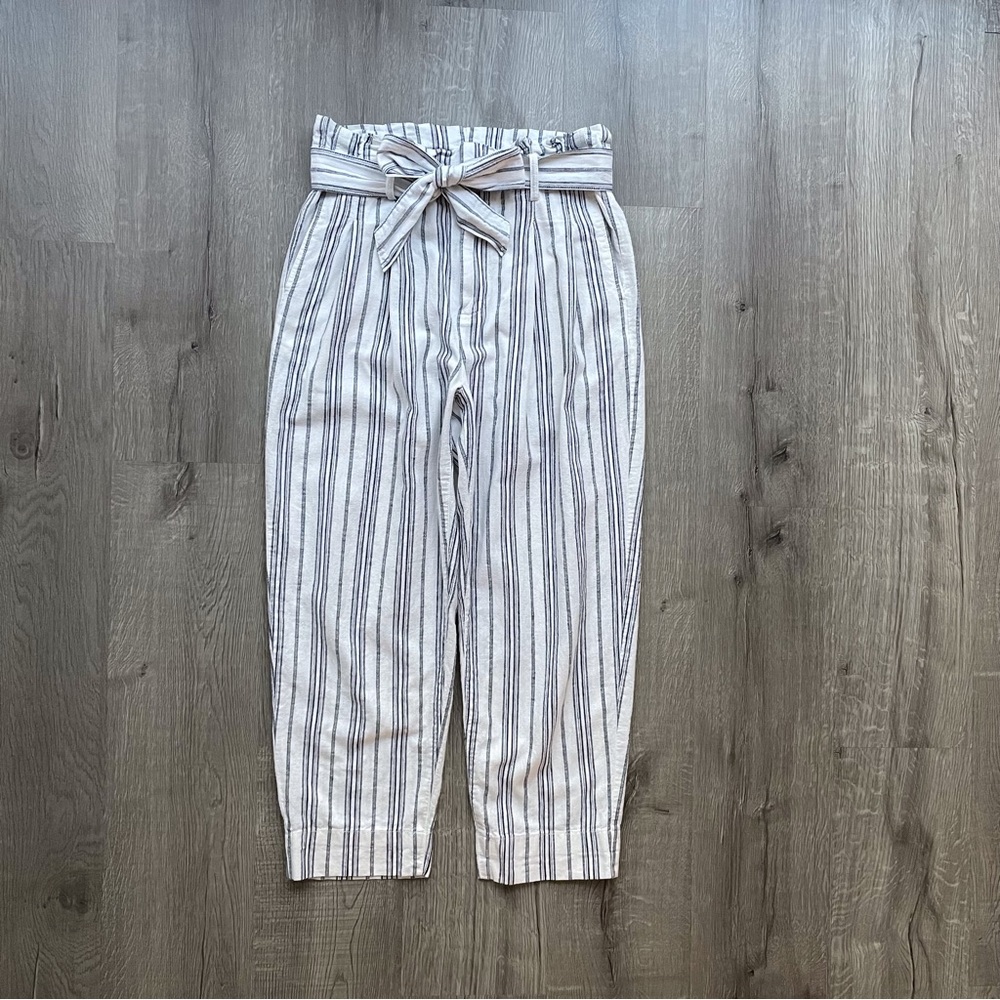 Madewell Linen Blend Paper Bag Pants